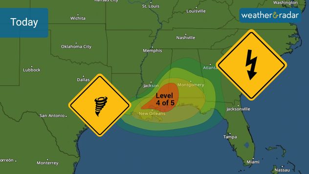 Wednesday's threat for severe weather. Widespread sever storms, numerous tornadoes, damaging winds and large hail possible. 