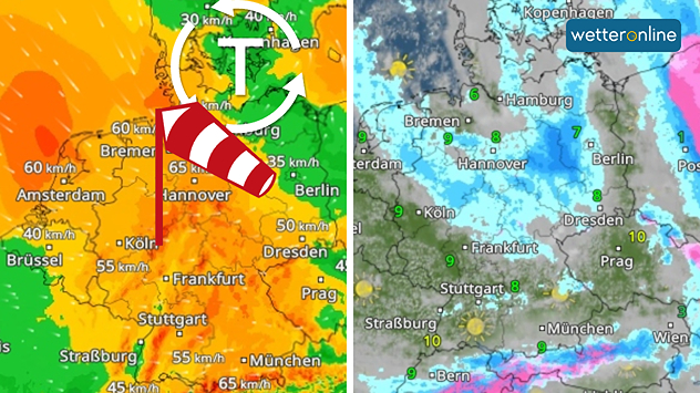 Am Freitag wird es im ganzen Land (außer dem Nordosten) sehr windig. Zudem regnet es zeitweise.