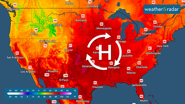Temperatures increase in the eastern half as a high pressure settles in.