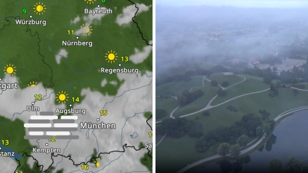 WetterRadar für Süddeutschland und Webcam-Bild aus München