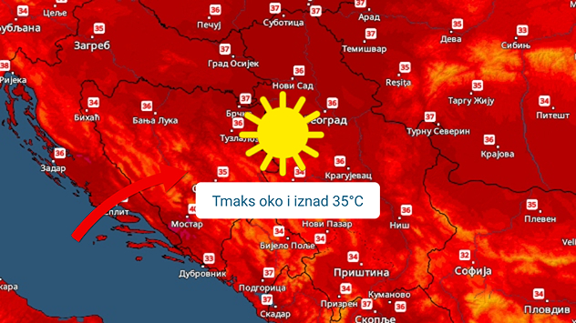 Vruće početkom sedmice