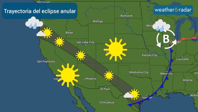 Un sistema de baja presión con un frente trae condiciones nubladas