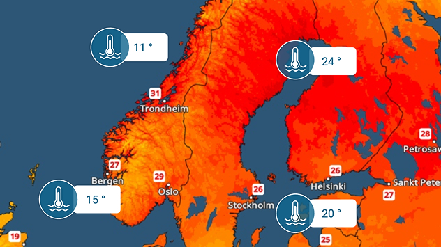 Les températures de l'eau en Europe du Nord sont exceptionnellement élevées.