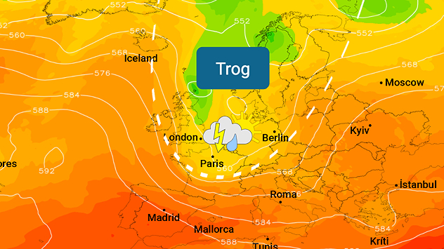 Wetterkarte Trog