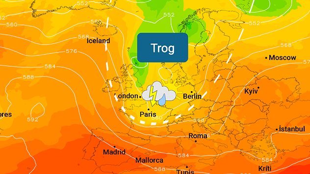 Wetterkarte Trog