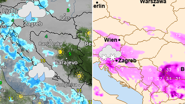 Počinje kiša, nakon toga negdje snijeg