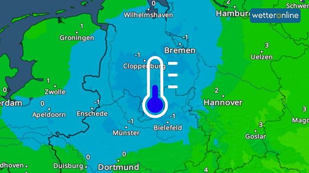 TemperaturRadar für Montagnachmittag
