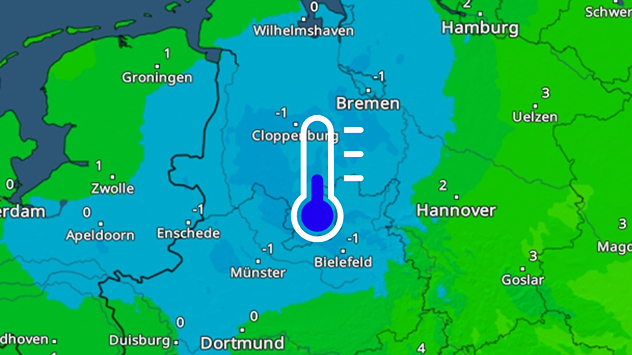 TemperaturRadar für Montagnachmittag