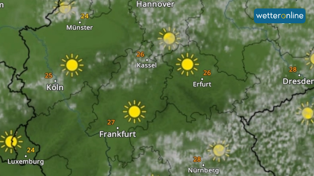 WetterRadar für Samstagnachmittag