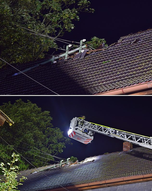 Auch zahlreiche Dächer wurden durch die Unwetter beschädigt.