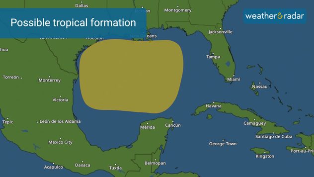 There is a low chance for a tropical system to develop by early next week over the Gulf of Mexico. 