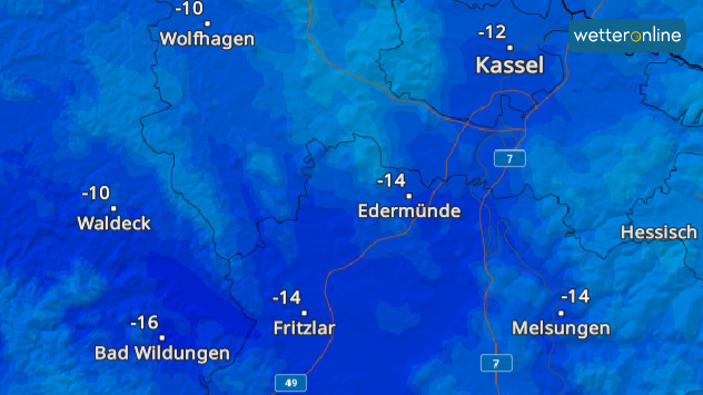 TemperaturRadar für die Nacht zum Freitag