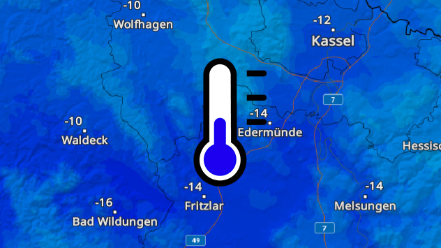 TemperaturRadar mit Temperaturen um minus 15 Grad
