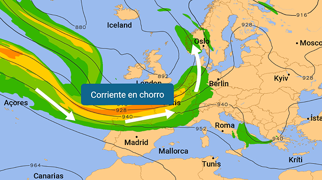 Esto hace que se imponga una corriente del oeste y que las borrascas atlánticas vuelvan a tener vía libre hacia nuestras latitudes.