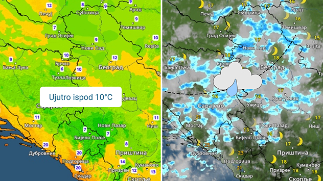 Hladno jutro u nedelju, kiša ka utorku