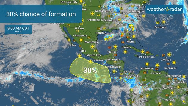 The shaded area denotes the potential formation area of a tropical cyclone over the next 7 days. 