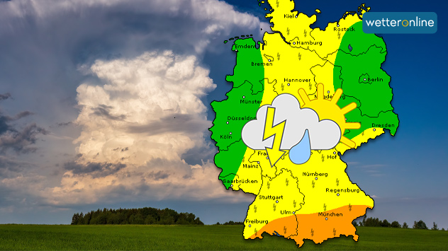 Das Gewitterrisiko ist am Mittwoch wieder erhöht. 
