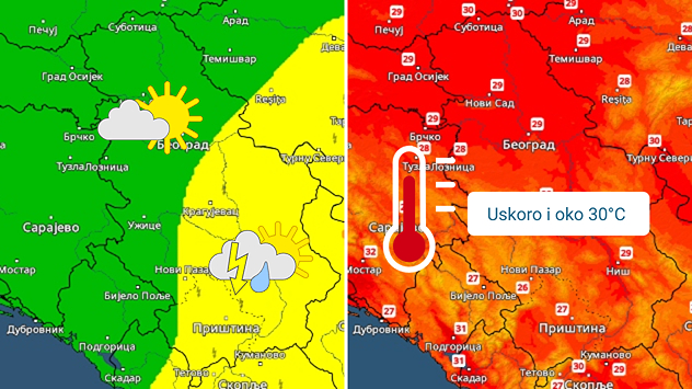 Lokalni pljuskovi, sve toplije