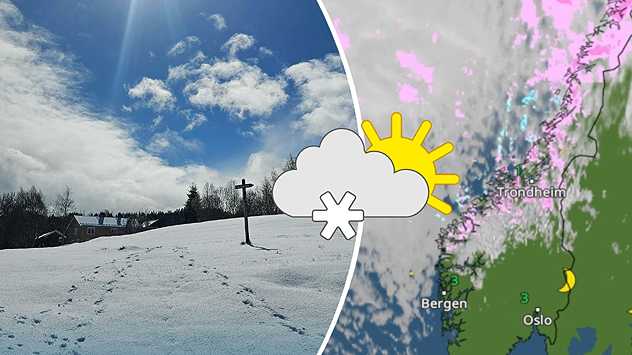 Silné sněhové přeháňky opět proměnily některé části Norska v zimní říši divů.