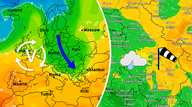 Zahlađenje i severni vetar