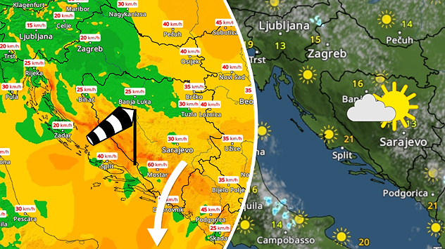 Sunčanije, ali ne posvuda. Bura