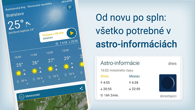 V aplikácii sa nachádzajú informácie o nove a splnu mesiaca.