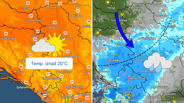 Malo toplije, pa nova promena