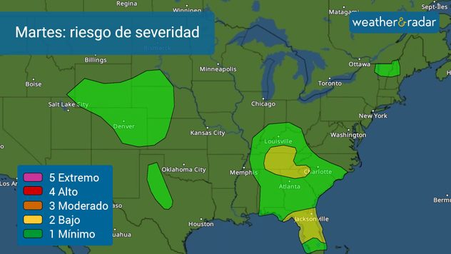 Severe risk for Tuesday brings the threat for damaging winds, tornadoes and large hail. 