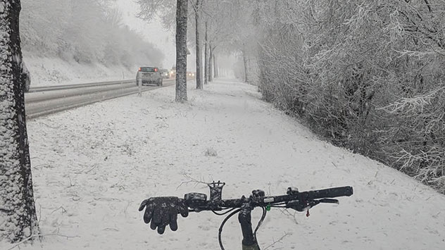 Radfahren bei Schnee