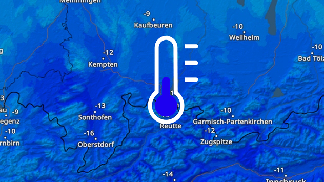 TemperaturRadar: eisige Kälte am Alpenrand
