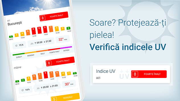 Indicele UV in aplicatia Meteo & Radar