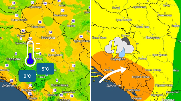 Minimalna temperatura i grmljavine