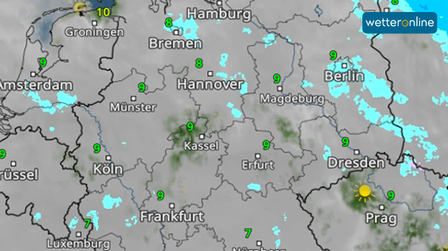 WetterRadar Dienstag