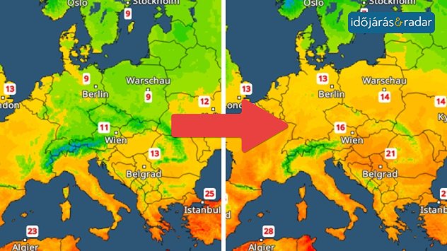 A hűvös napok után a hőmérséklet sok régióban emelkedni fog.
