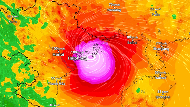 Taifun YAGI trifft auf Vietnam.