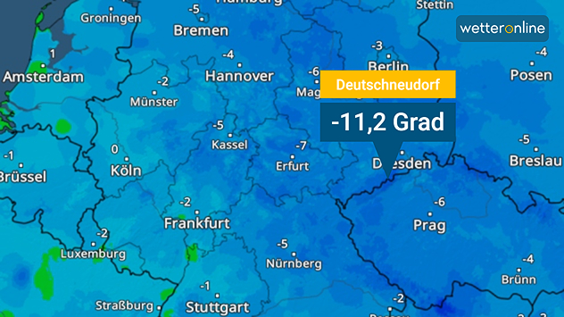 TemperaturRadar von Dienstagmorgen