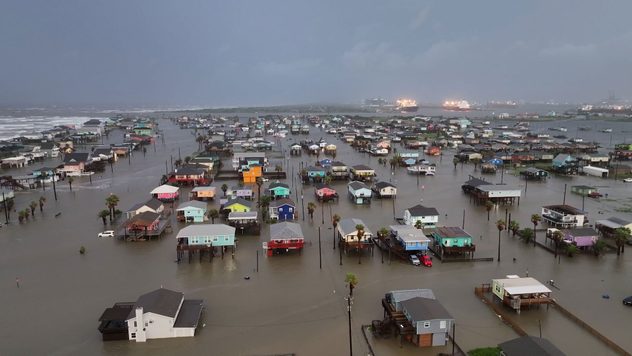Tropical storm warnings extend just sw of the Galveston Bay area