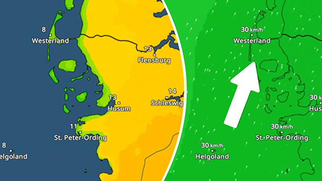 TemperaturRadar und WindRadar Schleswig-Holstein