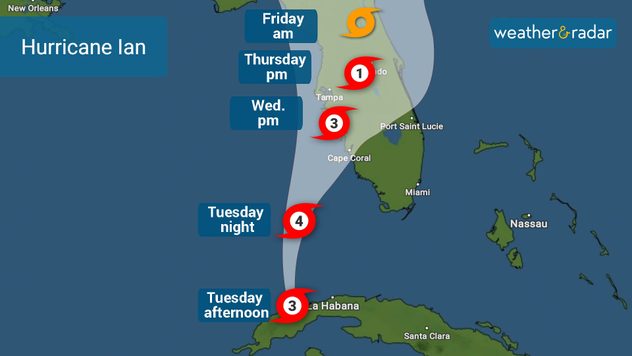 likely track of hurricane ian