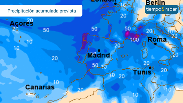 La precipitación caerá en casi todos los puntos de España, más abundante en la fachada atlántica. 