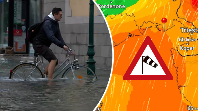 Hochwasser an der Adria durch stürmischen Wind