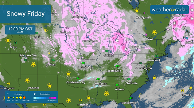 WeatherRadar: Snow is expected through the northern tier on Friday.