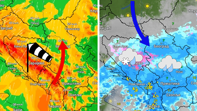 Vetrovito i toplo, pa zahlađenje i padavine
