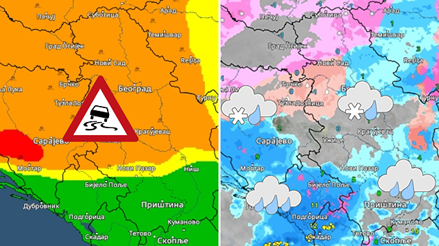 Klizavi uslovi i mešovite padavine