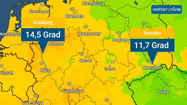 TemperaturRadar von Samstag früh