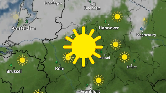 WetterRadar für Dienstagnachmittag