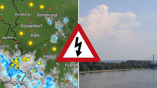 Über dem Bergland haben sich die ersten Gewitter gebildet.