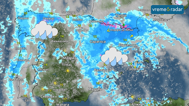 Jaka kiša na Iberijskom poluostrvu 	