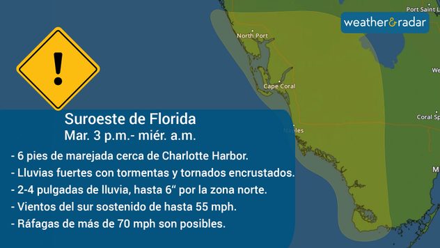 Amenazas en el suroeste de Florida por Idalia.