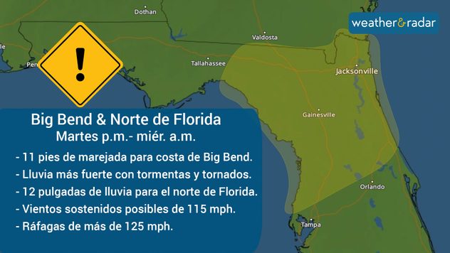 Amenazas para el norte y Big Bend de Florida por Idalia.